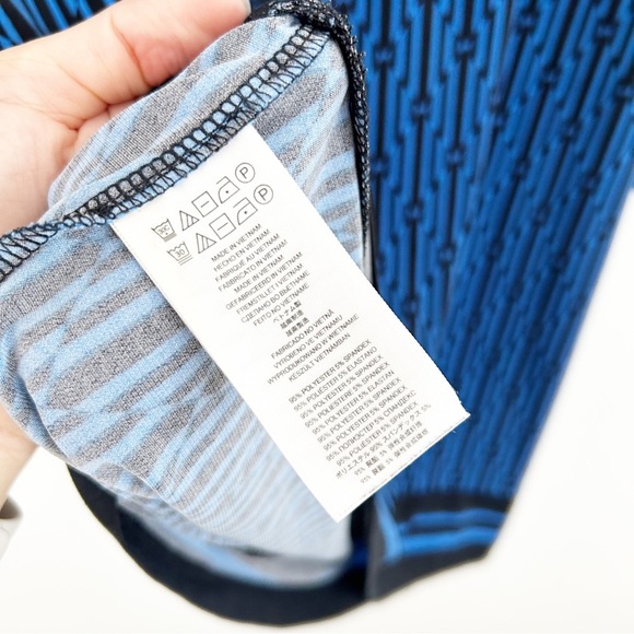 Michael Kors Blue & Black Geometric Jersey Mini Dress Size Petite Large (L) - Picture 7 of 7